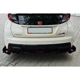 Накладки сплиттеры боковые вариант 2 на задний бампер на Honda Civic IX Type R